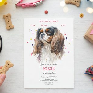 Let's pawty, dog's birthday party invitation