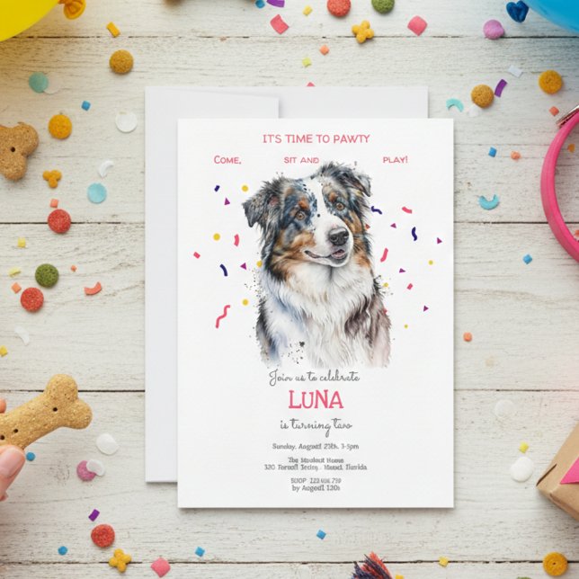 Let's pawty, dog's birthday party invitation (Creator Uploaded)