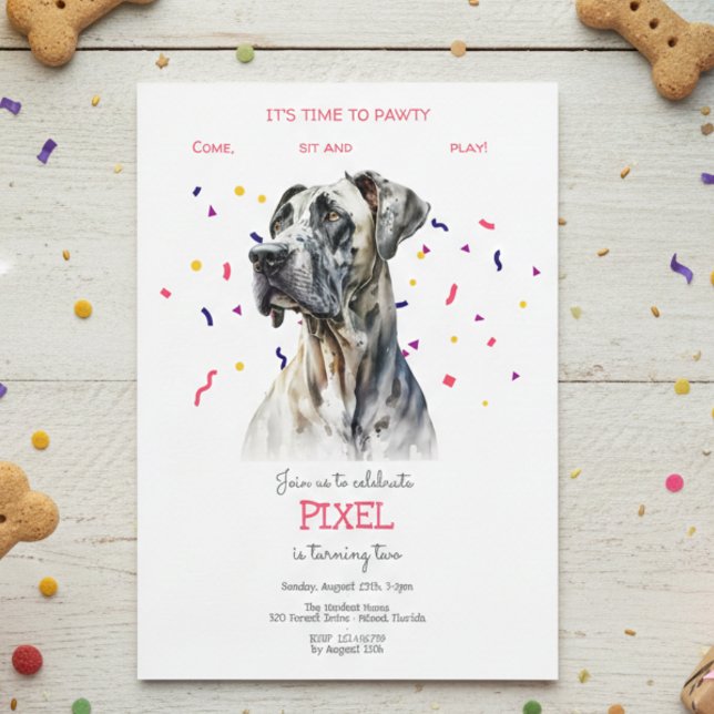 Let's pawty, dog's birthday party invitation (Creator Uploaded)