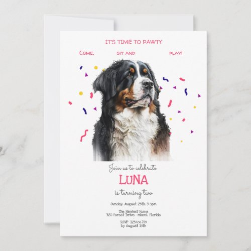Lets pawty dogs birthday party invitation