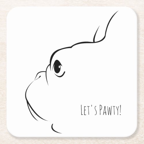 Lets Pawty French Bulldog Silhouette Coasters