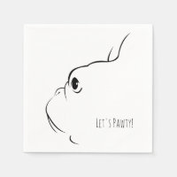 Let's Pawty French Bulldog Silhouette Napkins