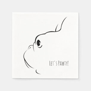 Let's Pawty French Bulldog Silhouette Napkins
