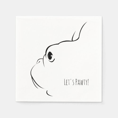 Lets Pawty French Bulldog Silhouette Napkins