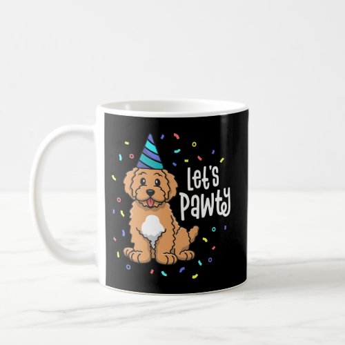 Lets Pawty Goldendoodle Dog Themed Party Coffee Mug