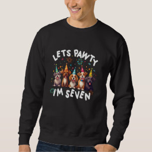 Let's Pawty I'm Seven Puppy Dog Lover 7th Birthday Sweatshirt