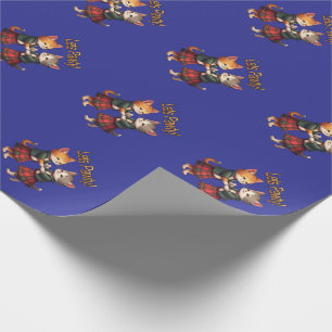 Lets Pawty Orange Cats Dancing Ceilidh Celebration Wrapping Paper