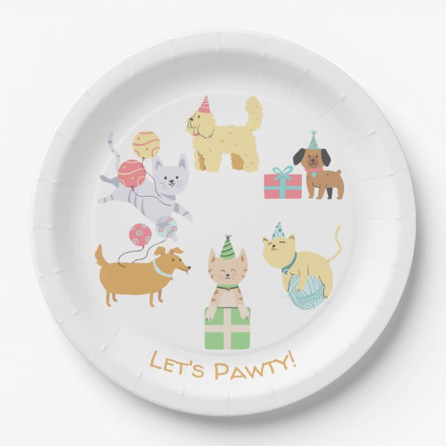 Let's Pawty Paper Plates (Front)