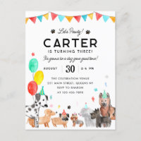 Let's Pawty Party Animal Kids Puppy Dog Birthday