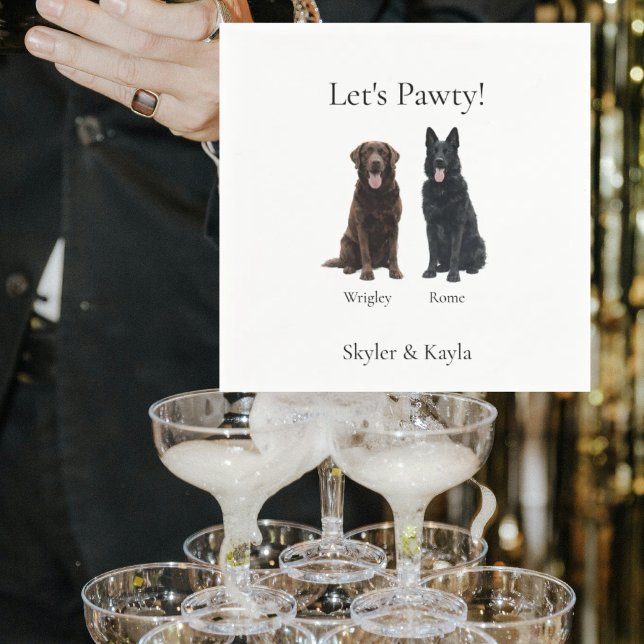 Let's Pawty! Personalized 2 Pet Cocktail Napkins (Creator Uploaded)