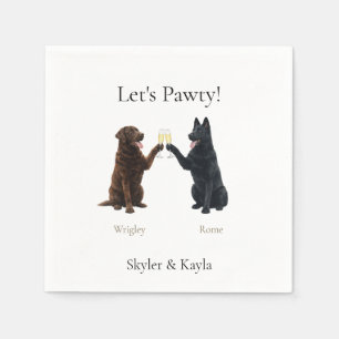 Let's Pawty! Personalized 2 Pets Champagne Napkins