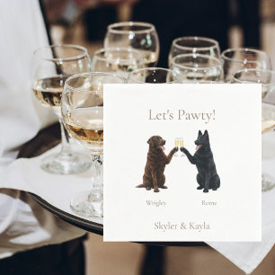 Let's Pawty! Personalized 2 Pets Toasting Cocktail Napkins