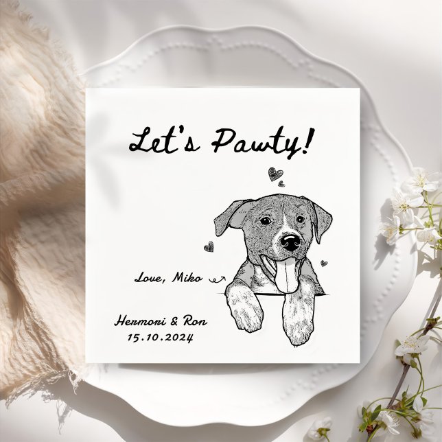 Let's Pawty Personalized Pet Simple Wedding Napkins (Creator Uploaded)