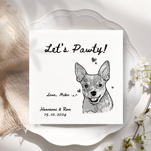 Let's Pawty Personalized Pet Simple Wedding Napkins