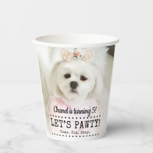 Let's Pawty Photo Pet Birthday Party  Paper Cups