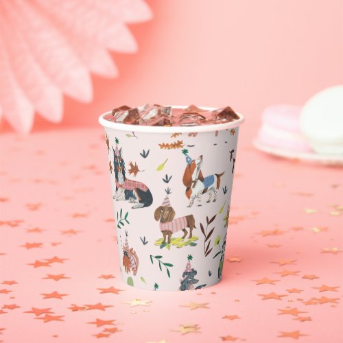 Lets Pawty Pink Dog Puppy Birthday Party Paper Cups