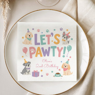 Let's Pawty Puppy Dog Theme Birthday Party Napkins