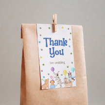 Let's Pawty Puppy Favor Tag Dog Birthday Party for