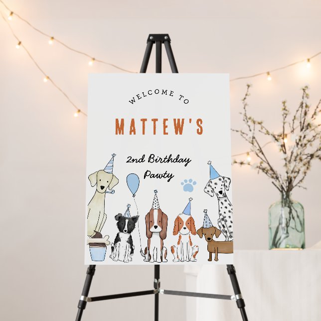 Lets Pawty Puppy Pawty Dog Birthday Foam Board (In Situ (Stand))