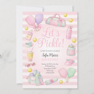 Let's Pickle Pickleball Pink Party Invitation