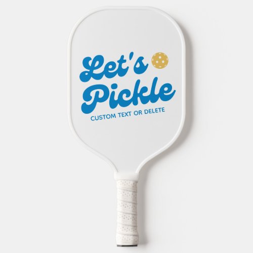 Lets Pickle Pink Cool Retro Personalized Pickleball Paddle