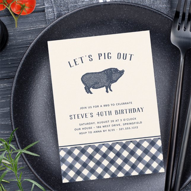 Let's Pig Out | Summer BBQ Birthday Party Invitation (Creator Uploaded)
