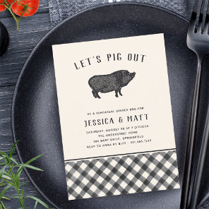 Let's Pig Out | Summer BBQ Rehearsal Dinner Invitation