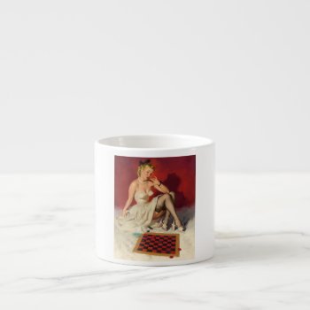 Lets Play A Game - Retro Pinup Girl Espresso Cup by PinUpGallery at Zazzle
