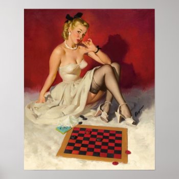 Lets Play A Game - Retro Pinup Girl Poster by PinUpGallery at Zazzle