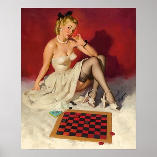 Lets Play a Game _ Retro Pinup Girl Poster