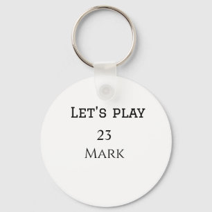 Let's play add name monogram letter sports masculi keychain