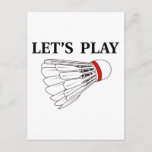 Let's Play Badminton Postcard