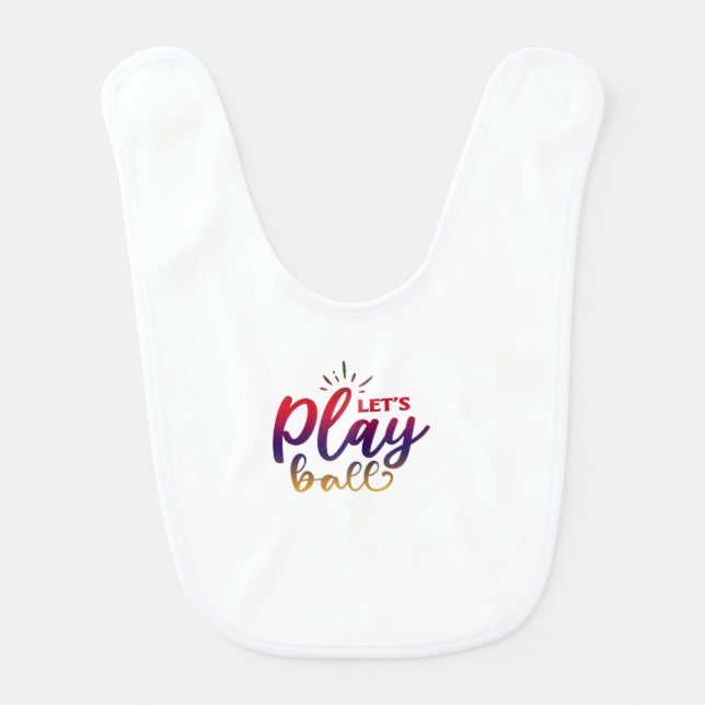 Let's Play Ball Baby Bib (Front)