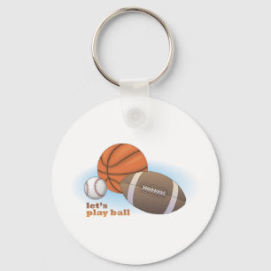 Let's play ball: baseball, basketball & football keychain
