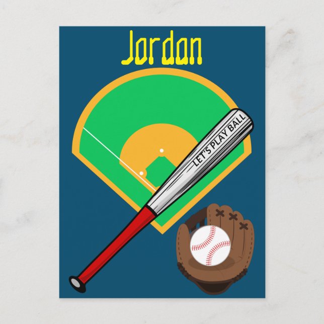 "Let's Play Ball" Baseball Postcard (Front)