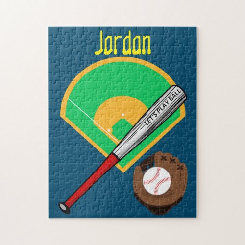 Lets Play Ball Baseball Puzzle with Name