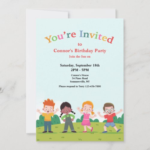 Lets Play Birthday Party Invitation