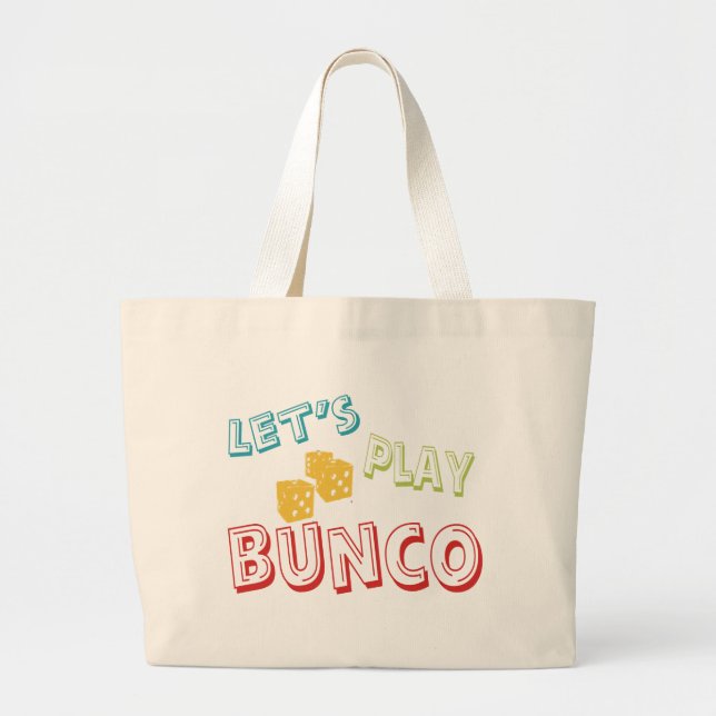 let's play bunco large tote bag (Front)