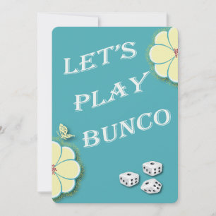 Let's Play Bunco Yellow Spring Flowers Invitation