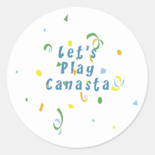 Lets Play Canasta Classic Round Sticker