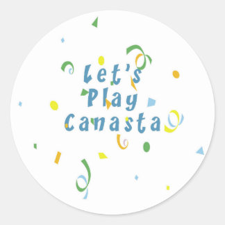 Let's Play Canasta Classic Round Sticker