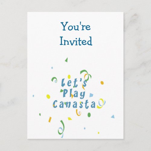 Lets Play Canasta Postcard