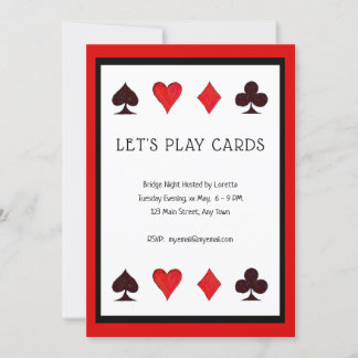 Let's Play Cards, a Card Game Party Invitation