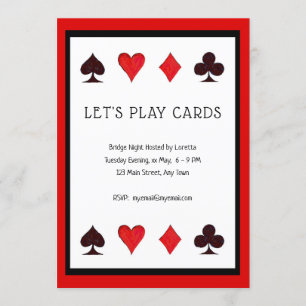 Let's Play Cards, a Card Game Party Invitation