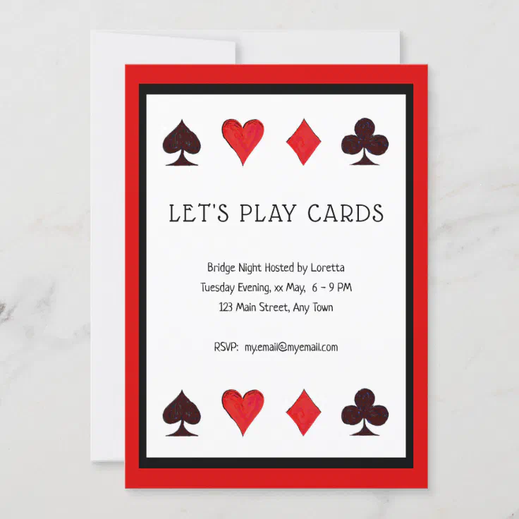 Let S Play Cards A Card Game Party Invitation Zazzle