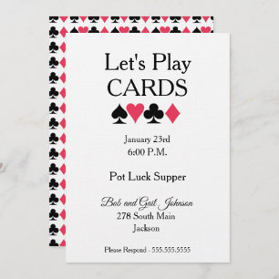 Let's Play Cards Pot Luck Supper Invitation