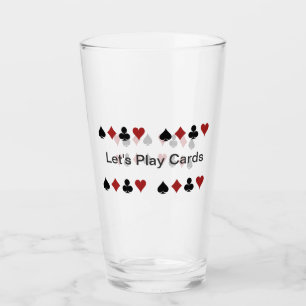 "Let's Play Cards" with Playing Card Symbols Glass