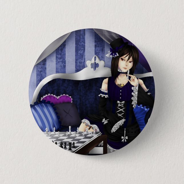 Lets play chess pinback button (Front)