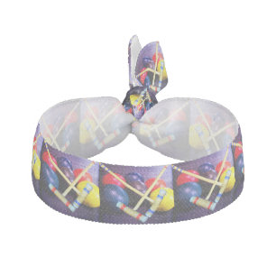 Let's Play Croquet Grunge Style Elastic Hair Tie