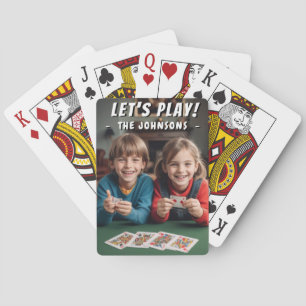 Let's Play! Cute Kids Family Personalized Photo Poker Cards
